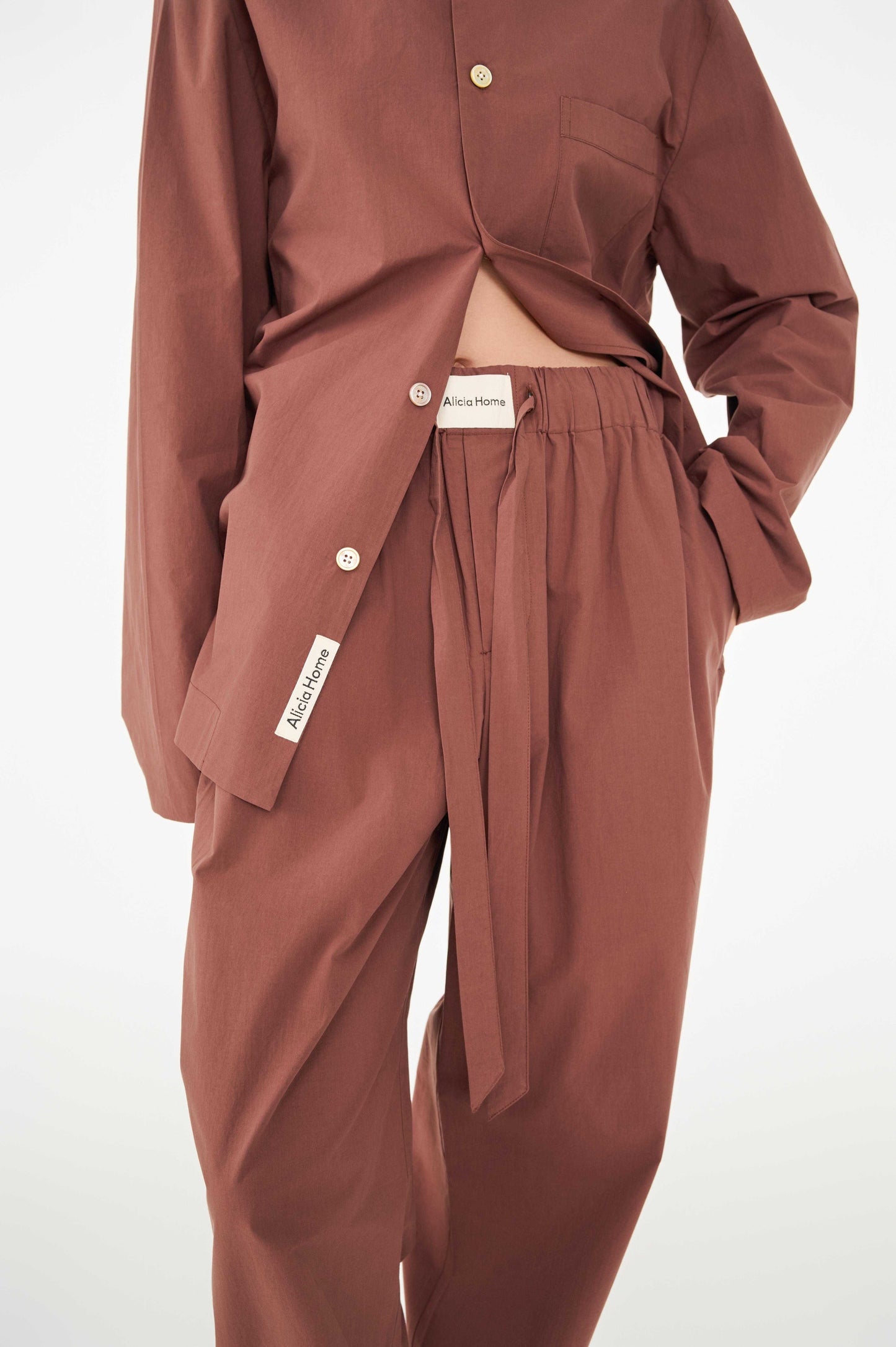 Poplin long-sleeved loungewear