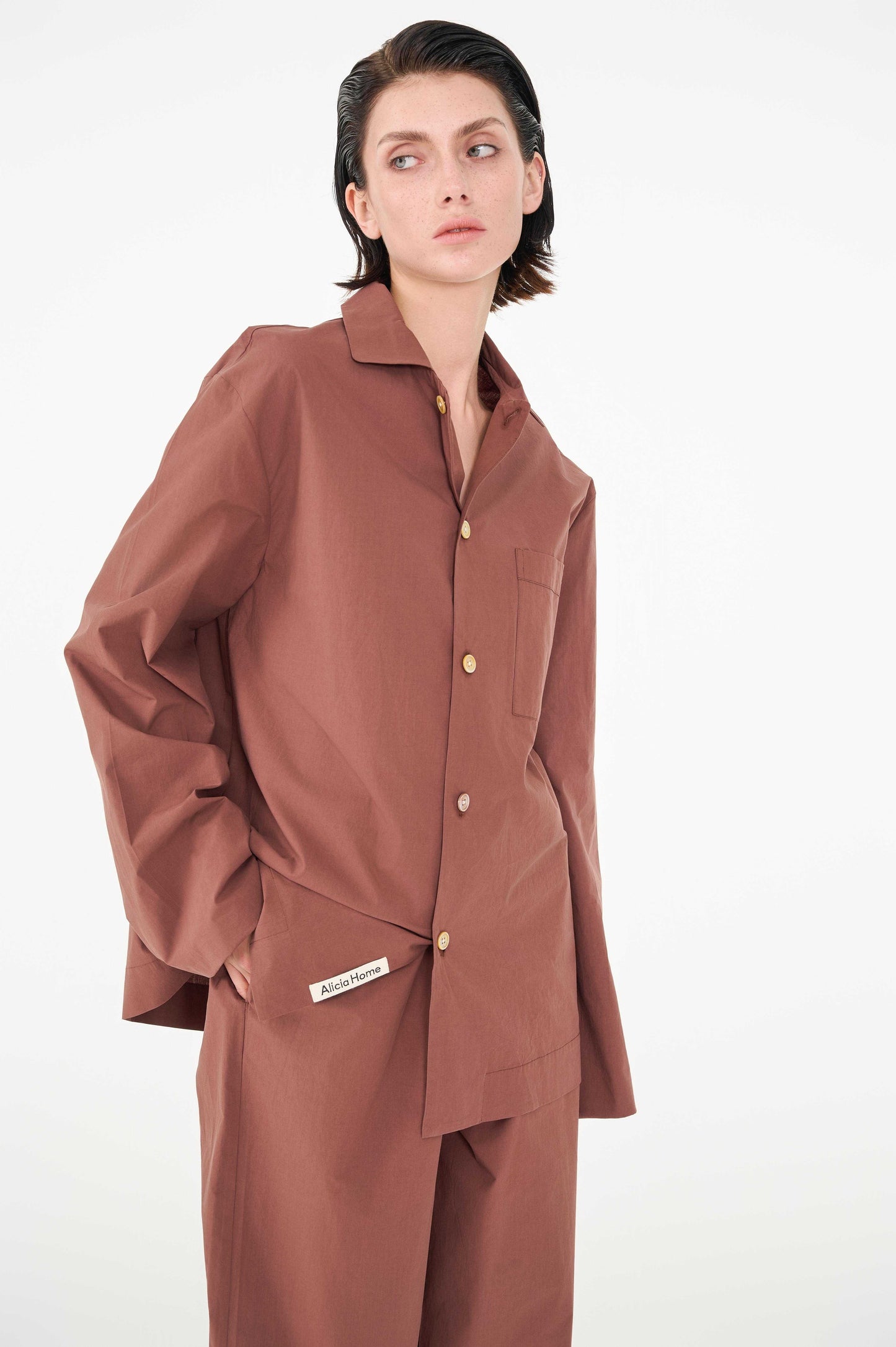 Poplin long-sleeved loungewear
