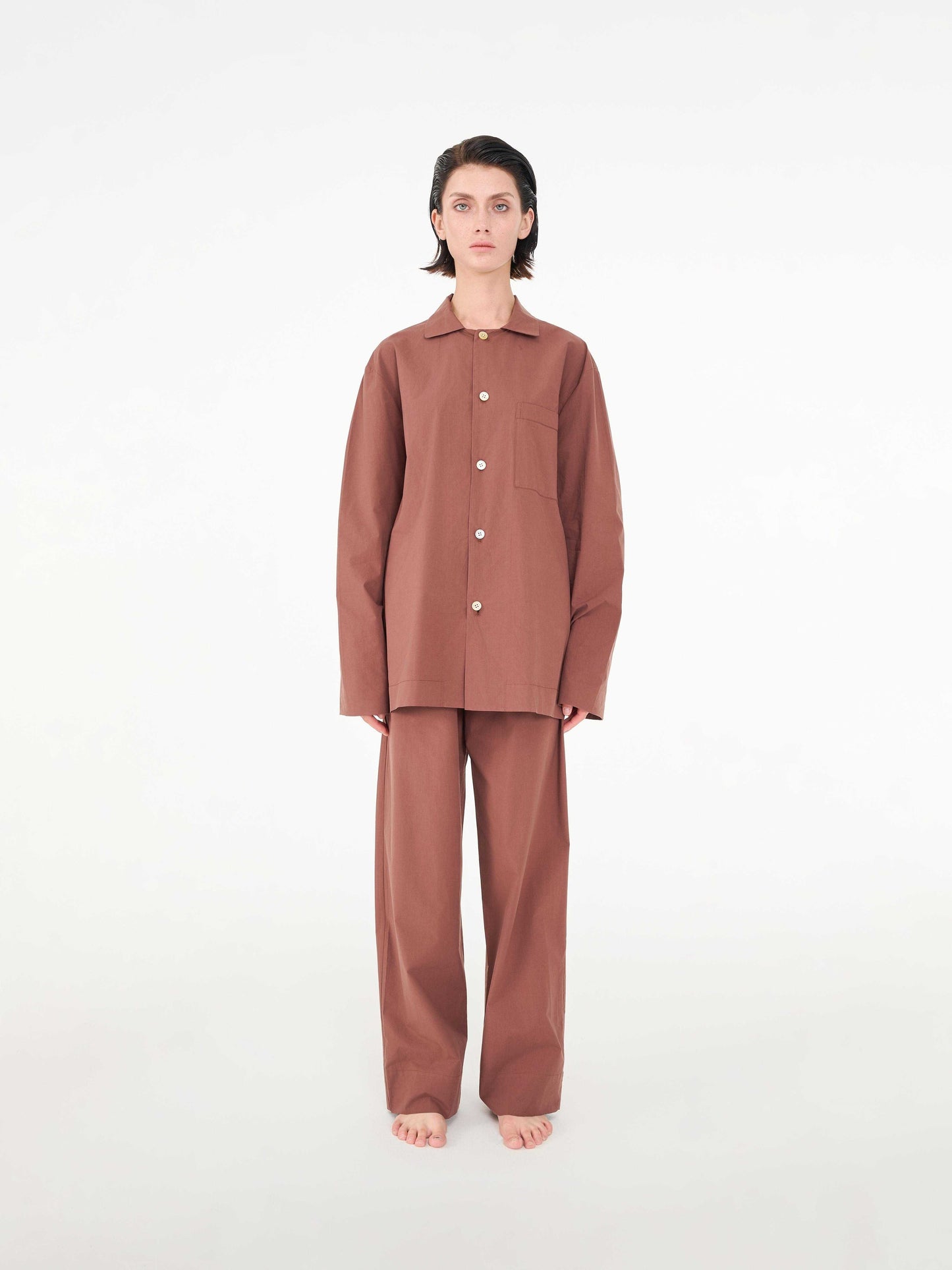 Poplin long-sleeved loungewear