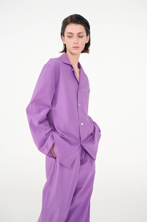 Poplin long-sleeved loungewear