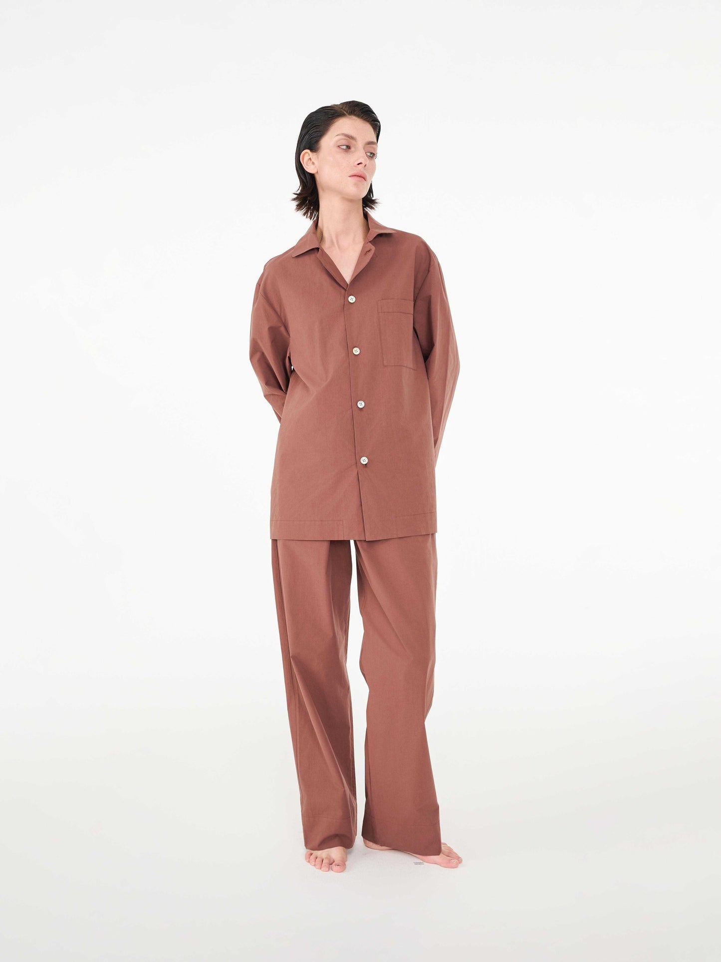 Poplin long-sleeved loungewear