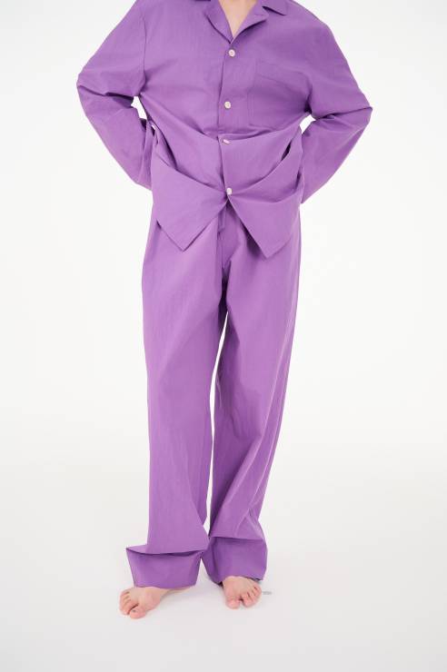 Poplin long-sleeved loungewear